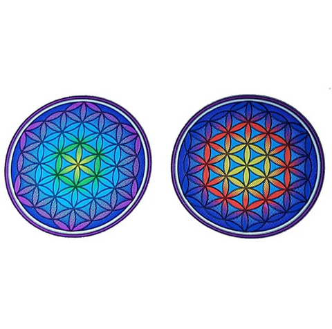 Saules gaismas uzlīme Dzīvības zieds Mandala, divpusēja (2gab.)